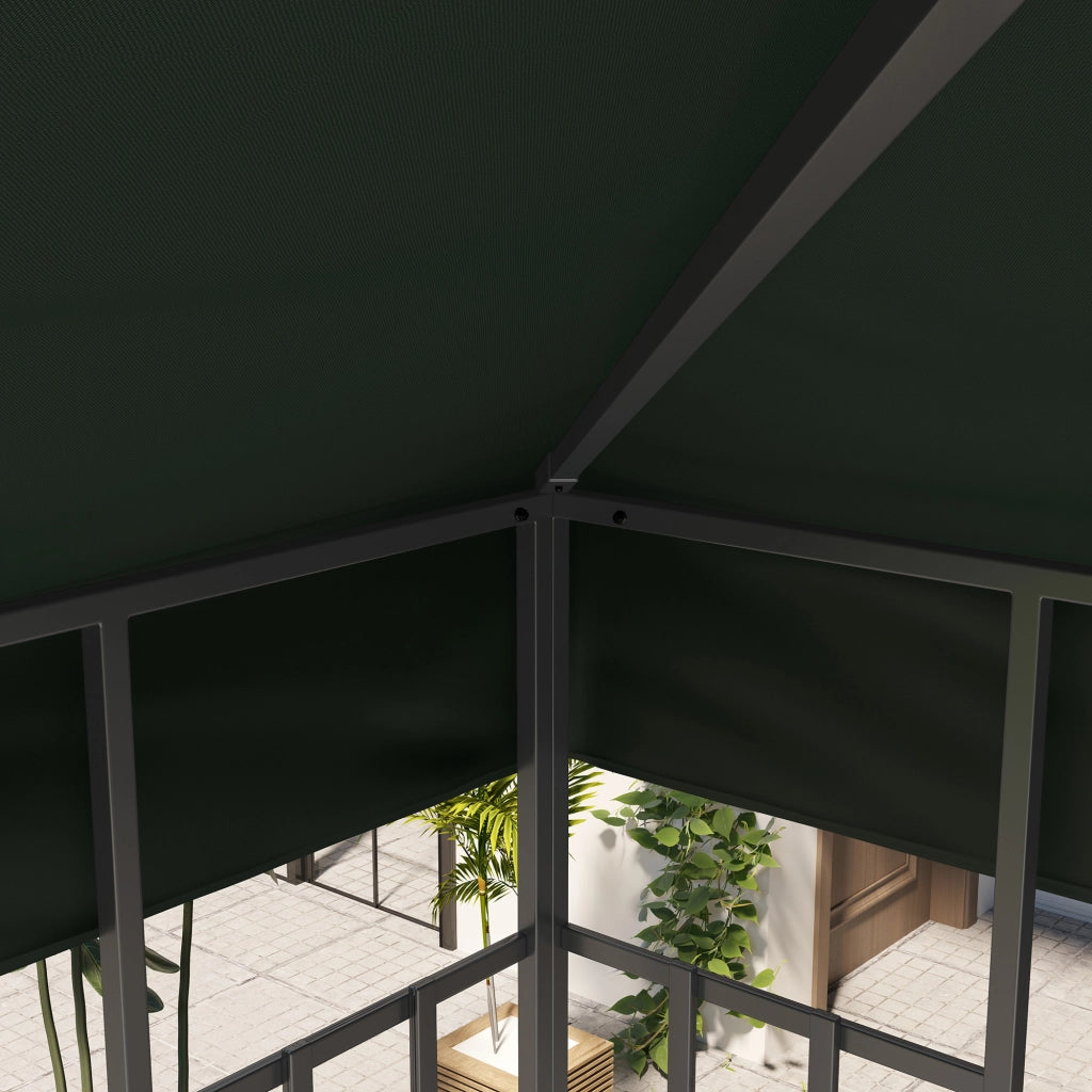 Toldo da Giardino 3x3 m ¨C zephmum ¨C Verde, Doppio Tetto, UPF30+