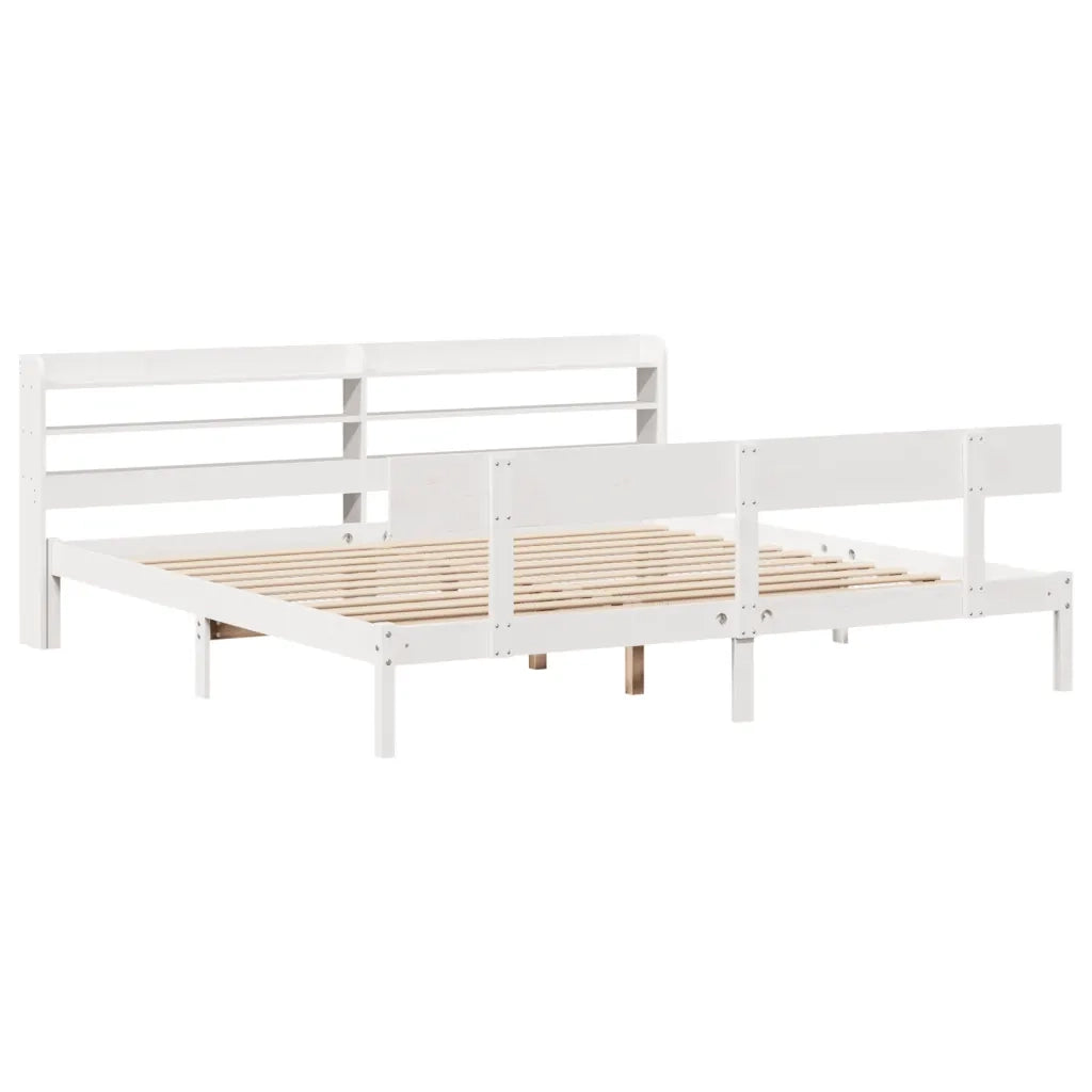 Letto senza Materasso Bianco 180x200 cm Legno Massello di Pino 3306626