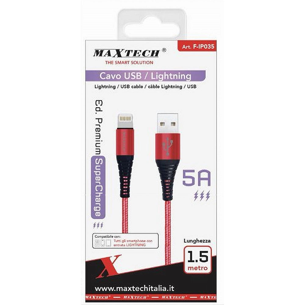 Trade Shop - Cavo Per Trasmissione Dati Ricarica Usb/lightning 5a 1.5 Mt Super Carica F-ip035 -