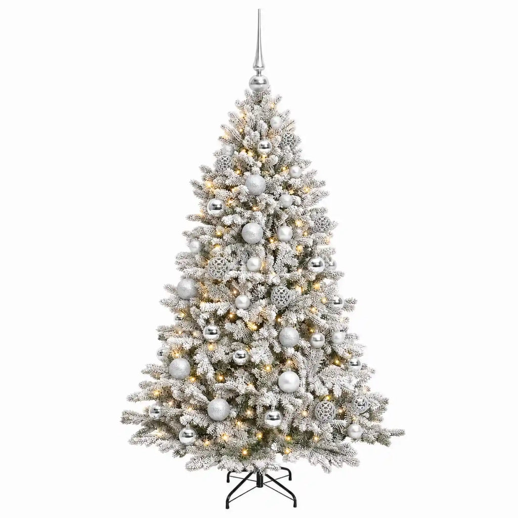 Albero di Natale Artificiale con Palline 150 cm 150 LED 3465972