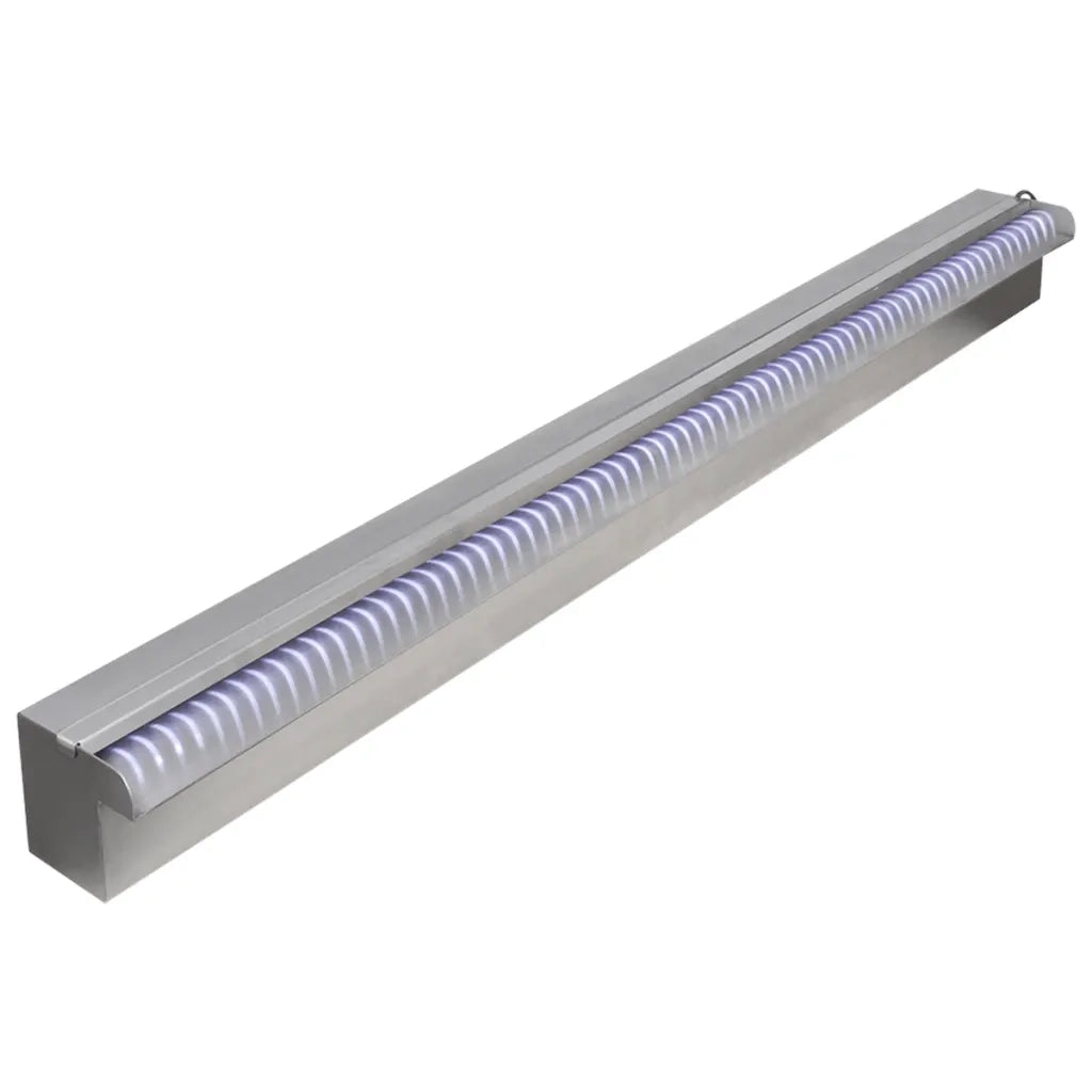 Cascata per Laghetto Rettangolare con LED in Acciaio Inox 90 cm 41674