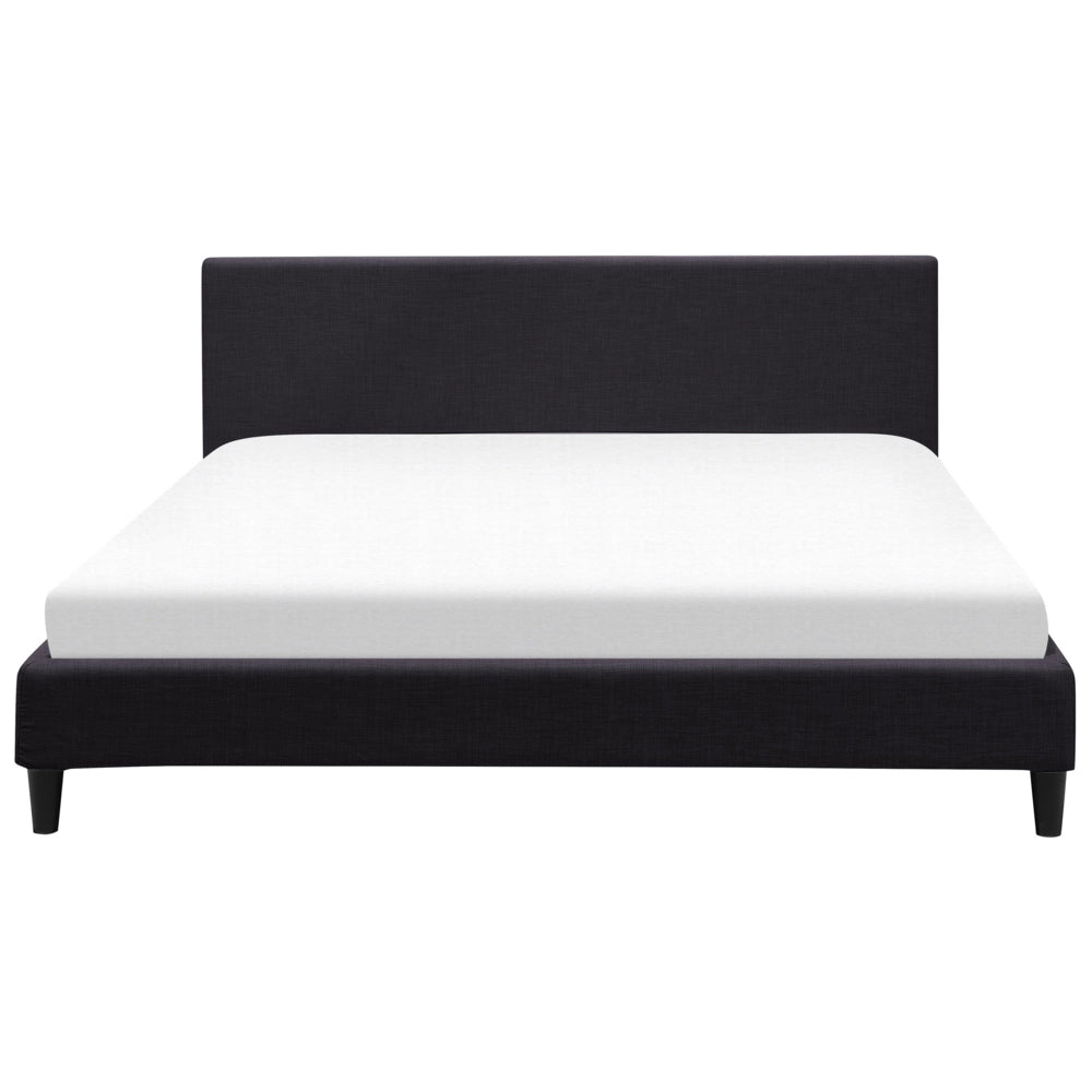 Letto 180 x 200 cm con rete a doghe in tessuto Nero contemporanea