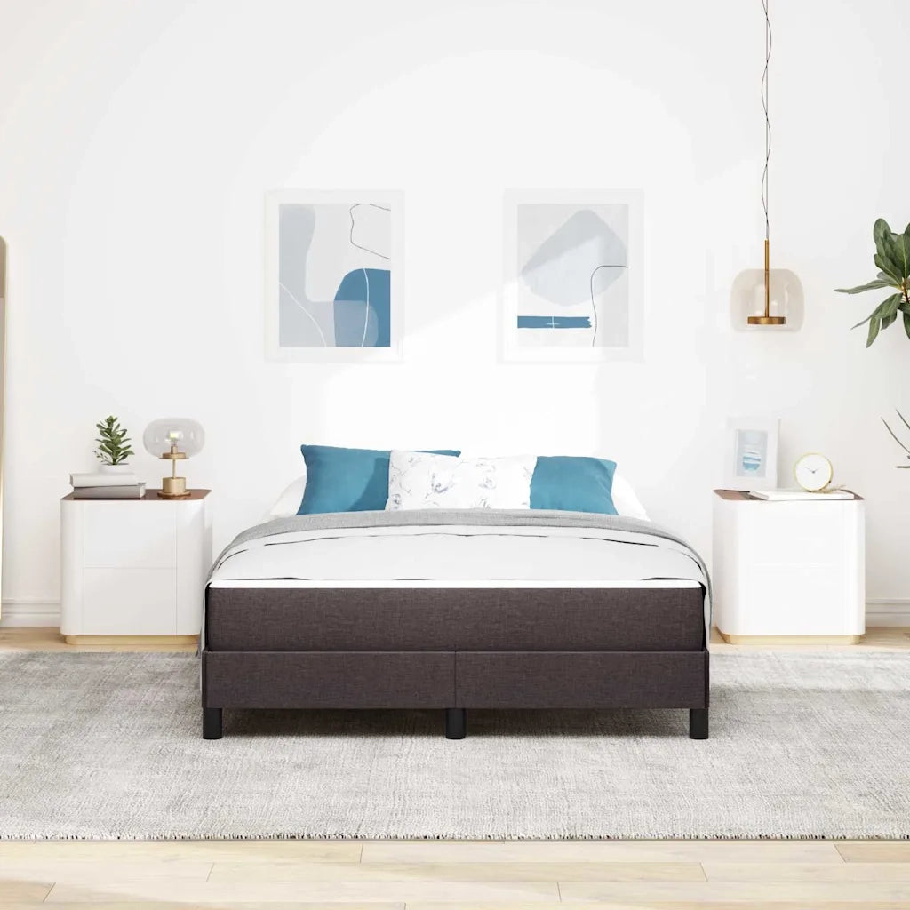 Letto a molle con materasso Marrone Scuro 140 x 190 cm Tessuto 3398489
