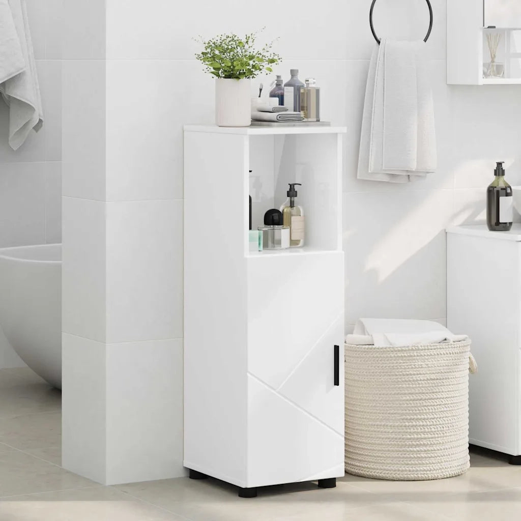 Mobile da Bagno con archiviazione Bianco Lucido 30 x 35 x 95 cm