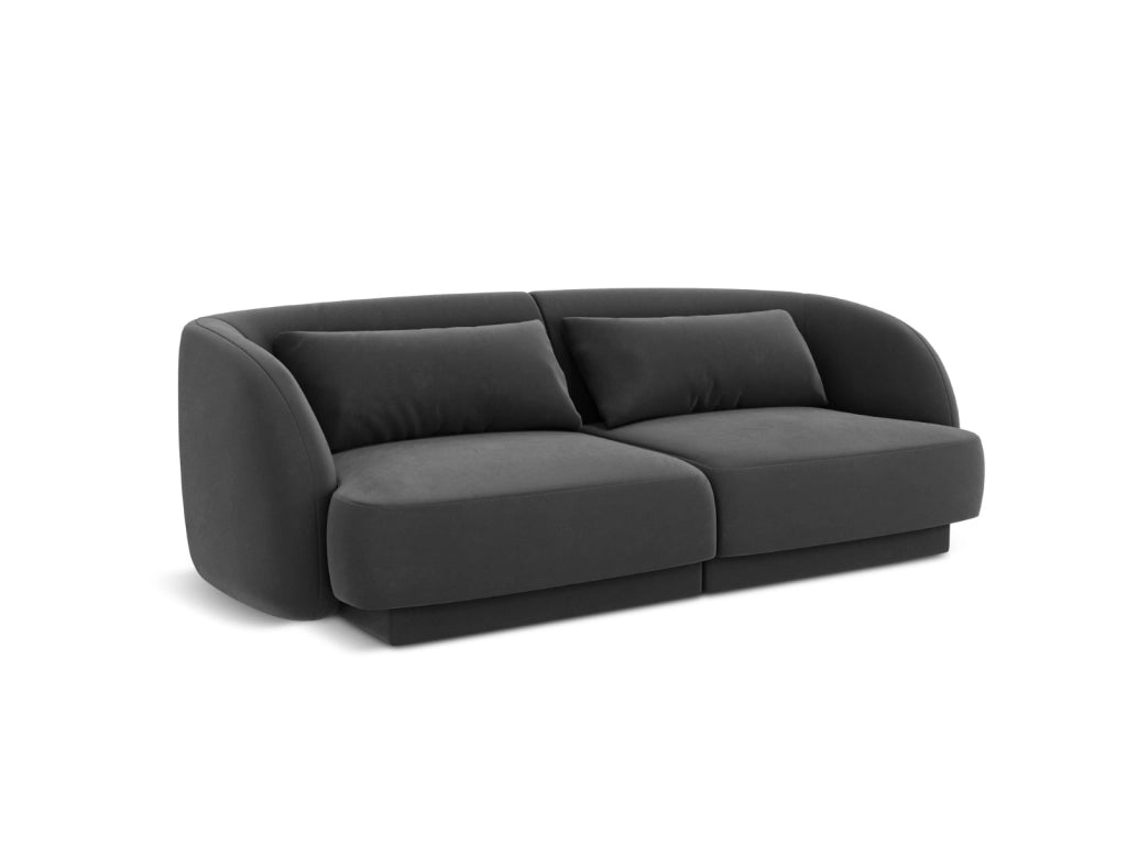 Cosmopolitan Design - Divano "Tulum" 2 posti in velluto grigio 