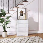 CASSETTIERA MODERNA 4 CASSETTI ANTIRIBALTAMENTO IN LEGNO, 55X33X80 CM, BIANCO LUCIDO