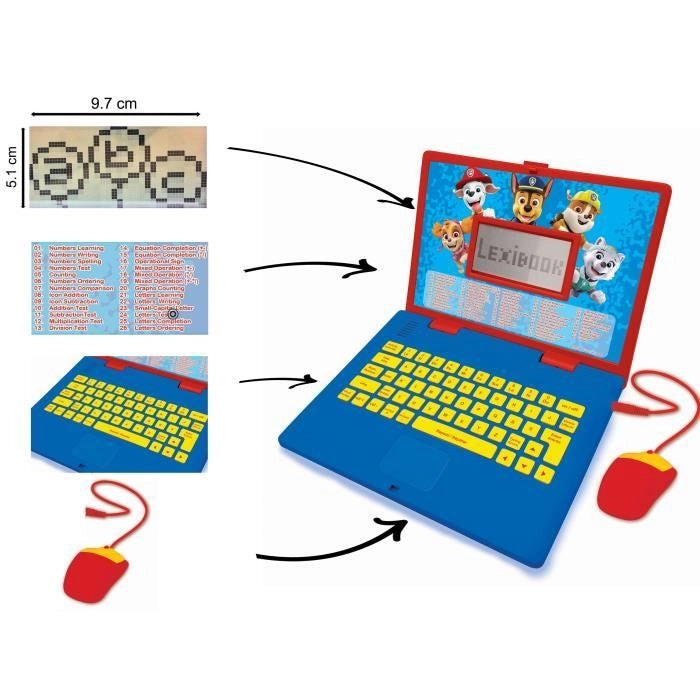 PAT 'PATROUILLE Computer educativo bilingue (FR / EN) bambino LEXIBOOK - 124 attività