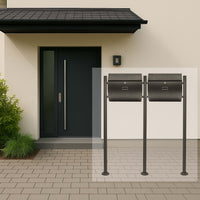Set Cassetta postale doppia autoportante V17 antracite con telaio di supporto