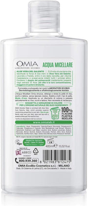 OMIA ACQUA MICELLARE VISO ALOE VERA STRUCCANTE IDRATANTE ED EQUILIBRANTE TUTTI I TIPI DI PELLE 400 ML