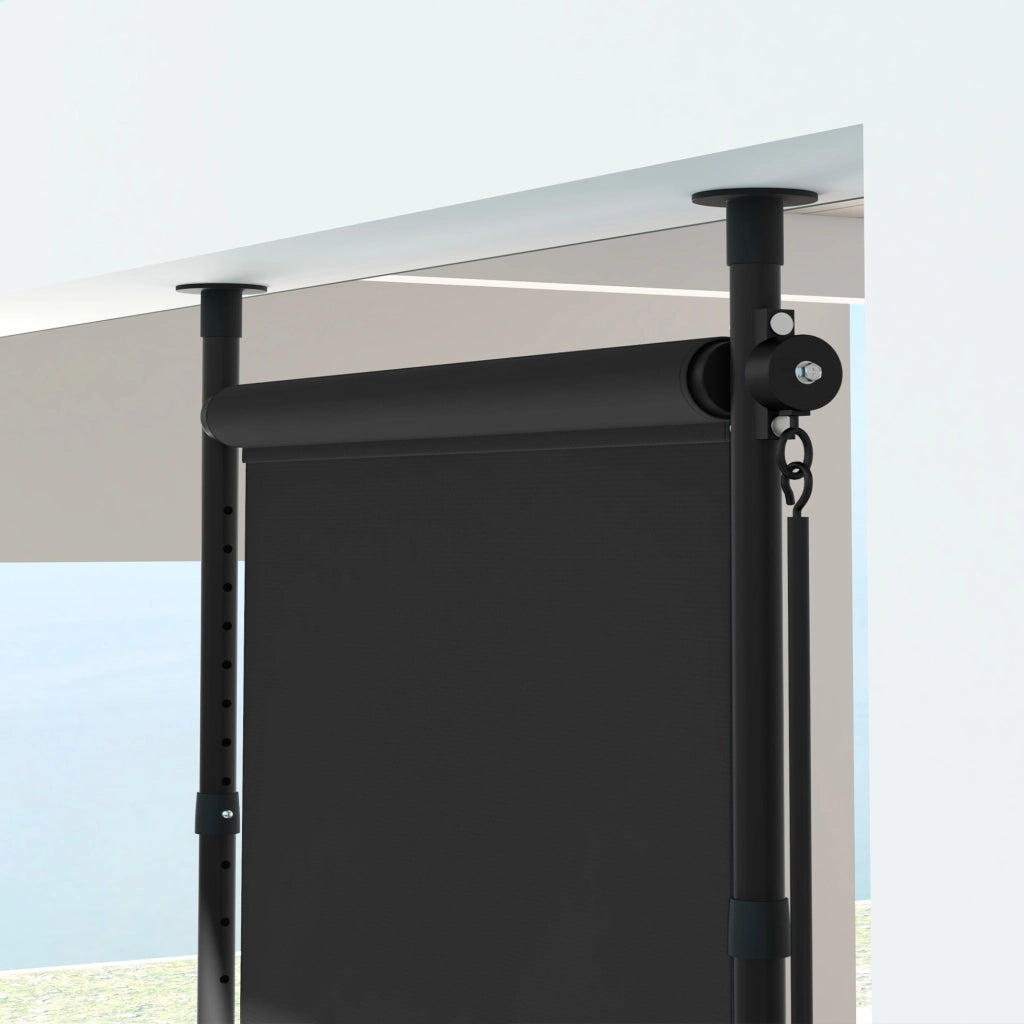 Tenda da sole verticale autoportante 120 x 220-310 cm con manovella; grigio scuro