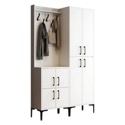Fondra, Mobile da Ingresso Appendiabiti, 120x35x200h cm Bianco