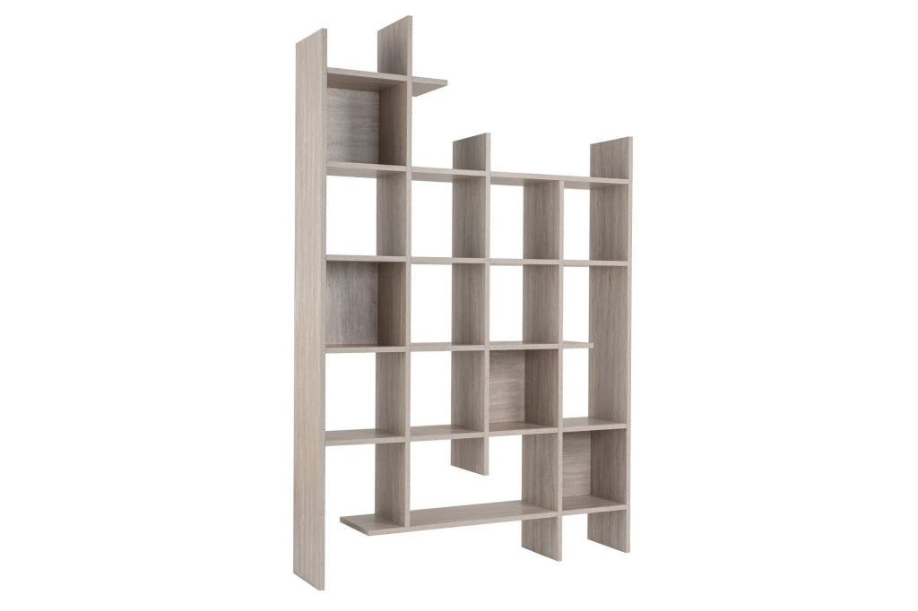 Libreria in legno "Manco" - 122 x 25 x 188 cm - Travertino