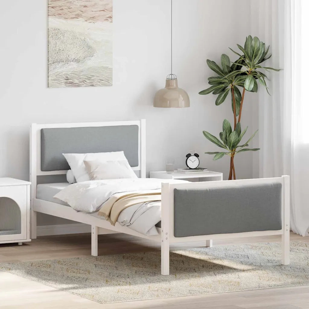 Struttura del letto Grigio chiaro 100 x 200 cm Tessuto 878353