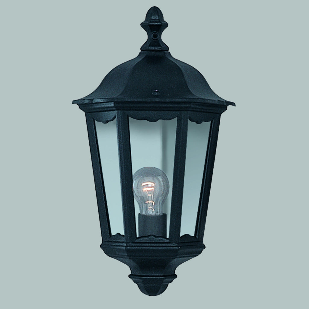 Applique Rustico-Country Alex Alluminio Nero Vetro 1 Luce E27
