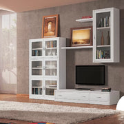 Parete attrezzata classica in legno bianco 265x36/60x230 - Mobili 2G