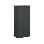 Guardaroba 2 ante Albiolo, Mobile camera da letto, Cabina armadio portabiti, Armadio appendiabiti, 96x61 h201 cm, Grigio