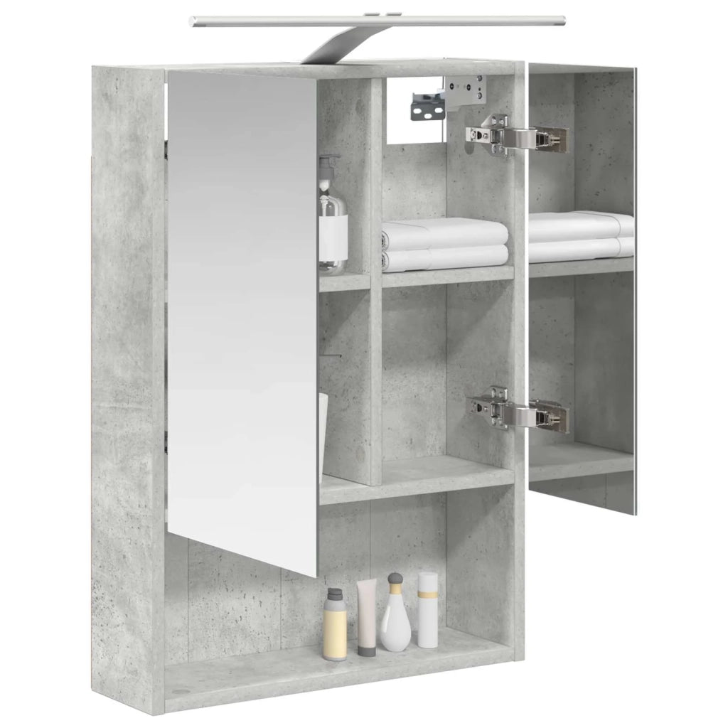 Mobiletto per specchio da bagno con lo scaffale Grigio cemento 889210