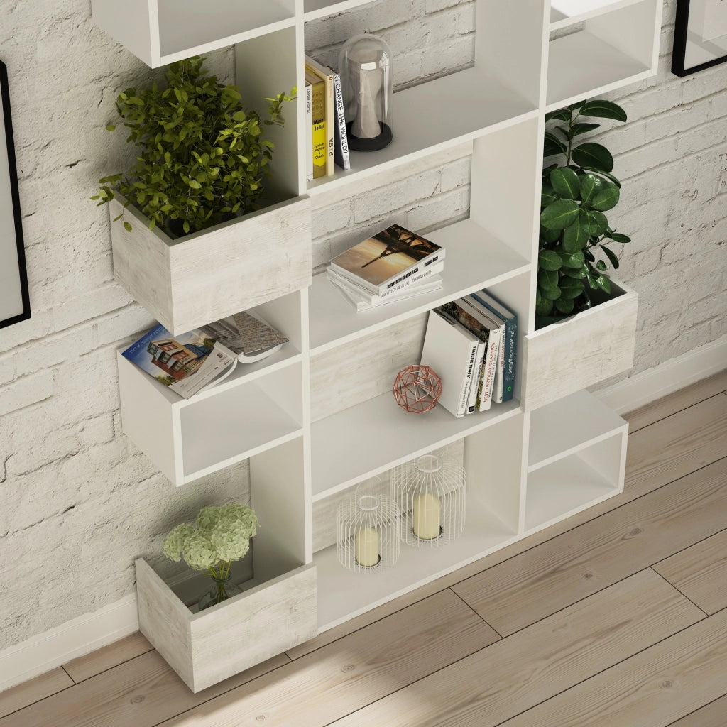 Libreria in legno "Niho" 120 x 27 x 171 cm - Bianco