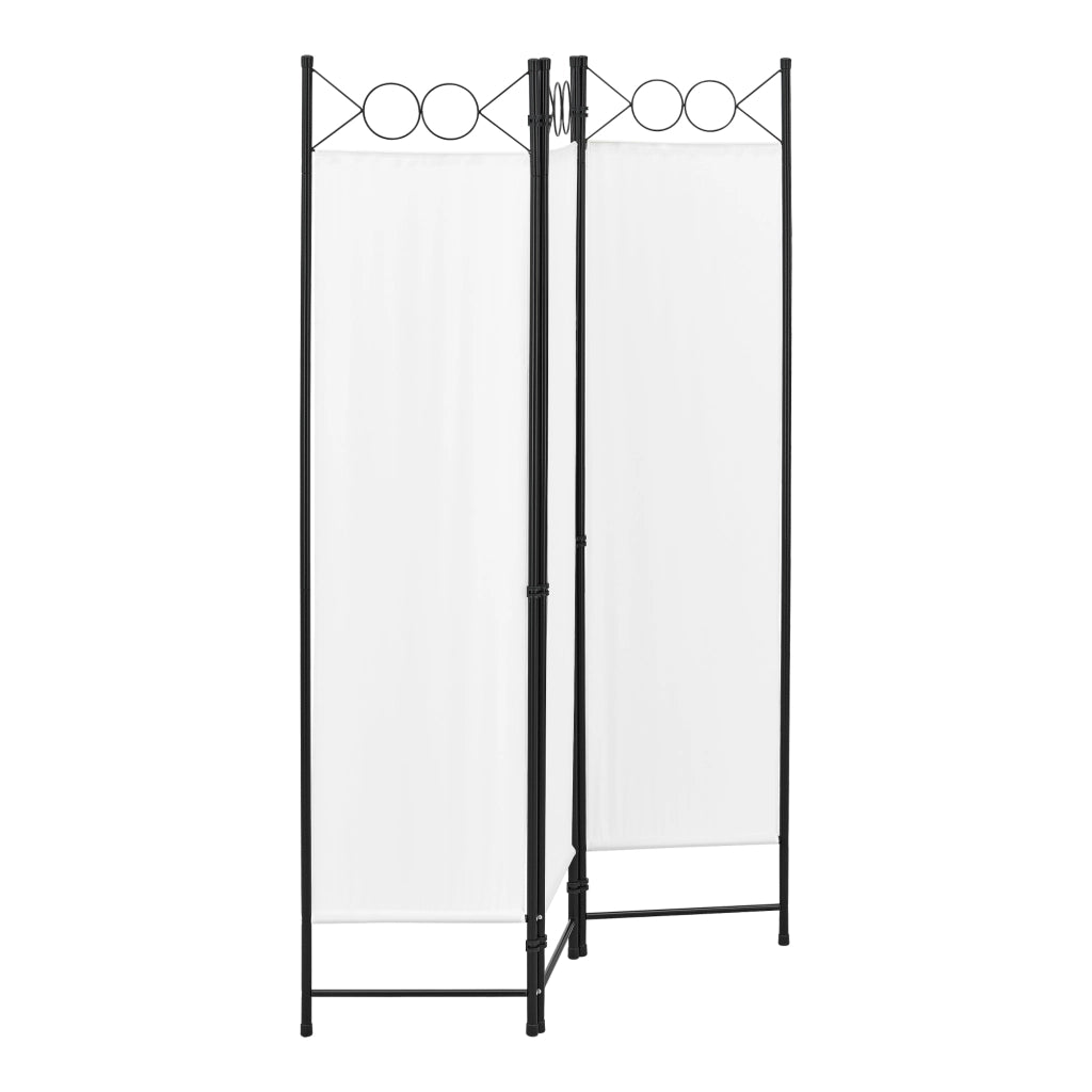 Paravento Pieghevole Saragossa in 3 Pannelli Parete Divisoria 171 x 120 cm - Bianco [en.casa]