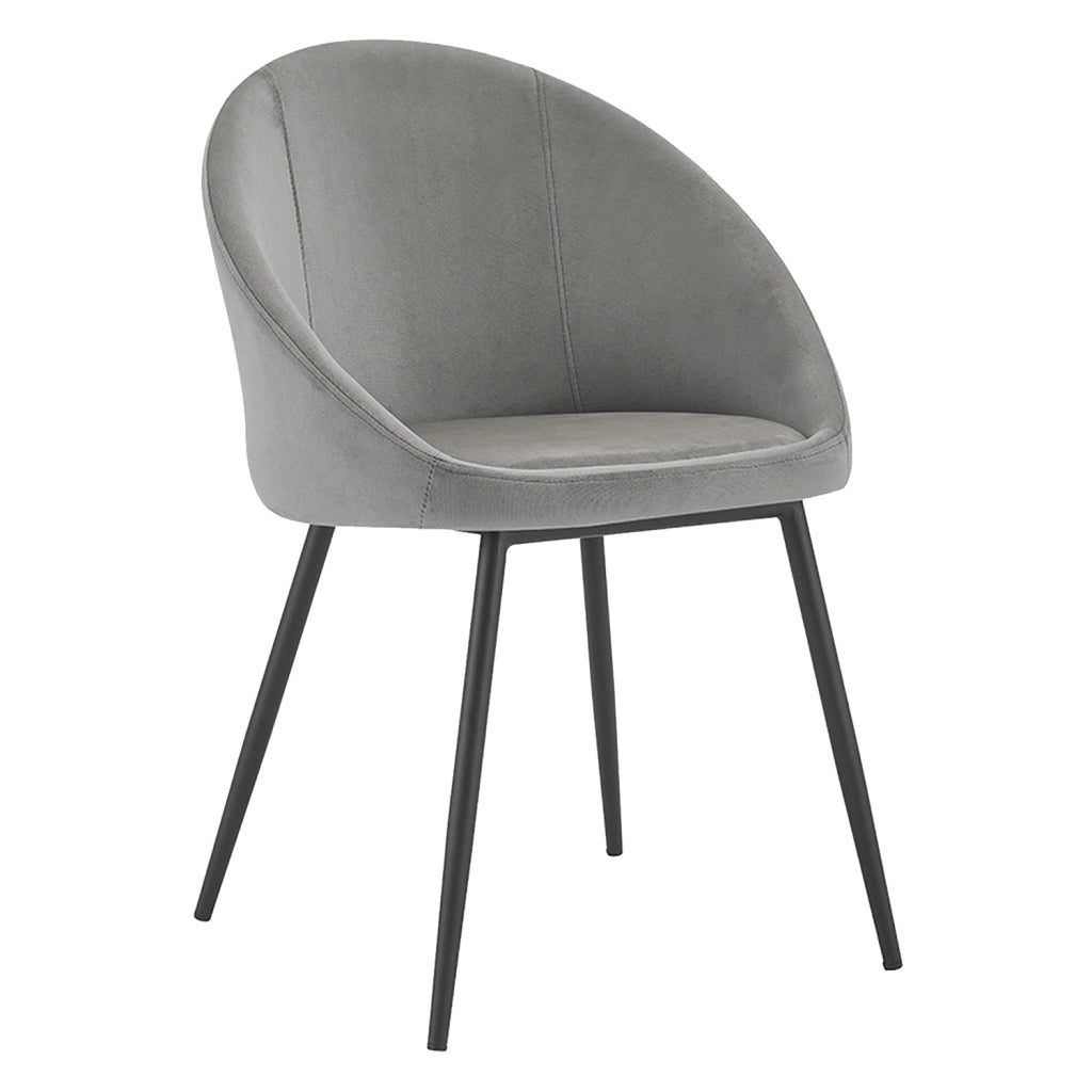 Set di 2 sedie vintage DIANE in velluto grigio