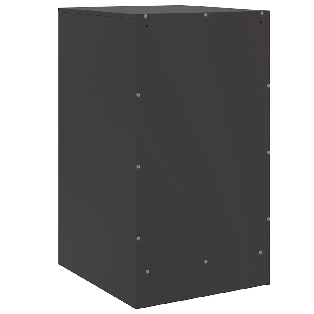 Set di 2 Comodini | Armadio da Notte | Mobiletto da notte Neri 34,5x39x62 cm in Acciaio