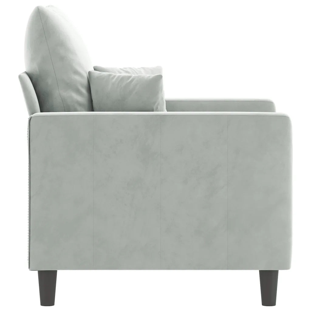 Poltrona Grigio Chiaro 60 cm Velluto 359283