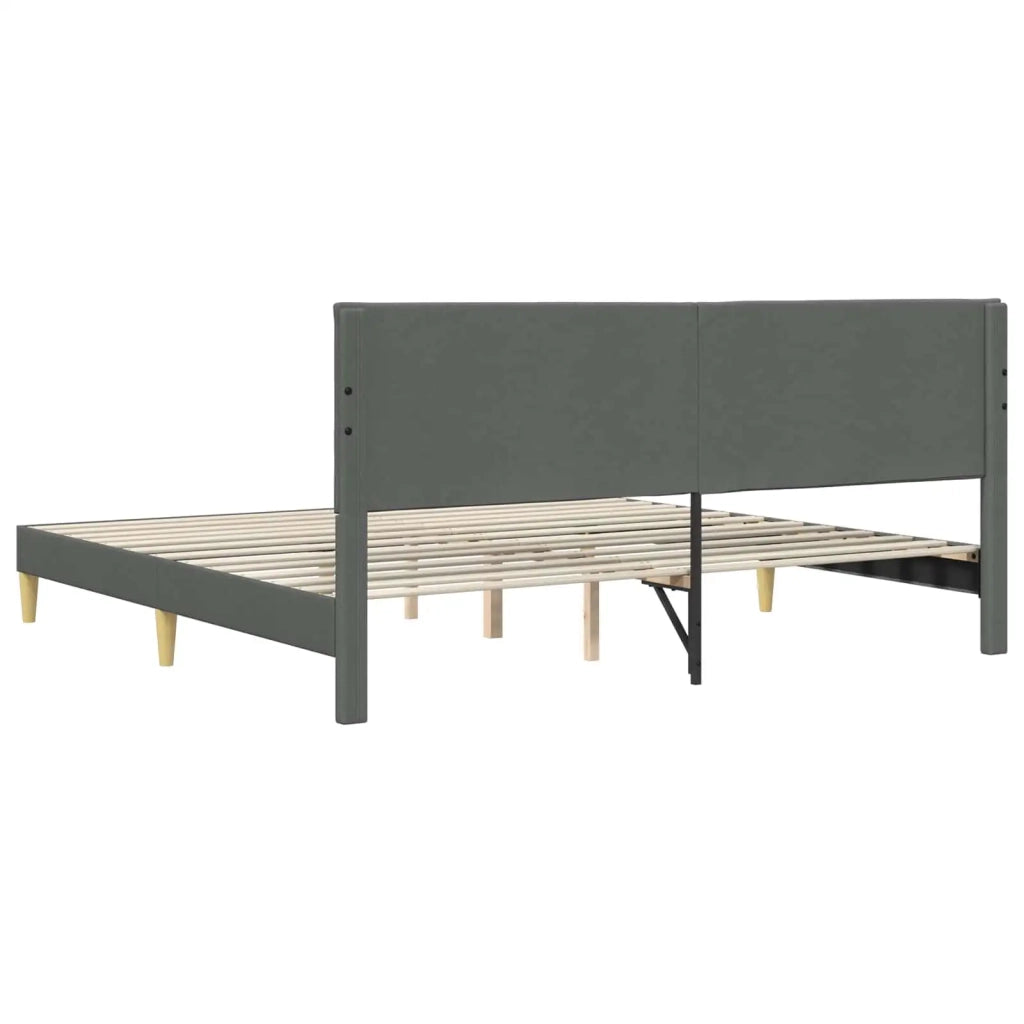 Struttura del letto Grigio Scuro 200 x 200 cm Tessuto 42027607