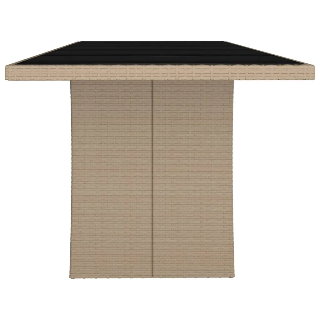 Tavolo da Giardino Piano Vetro Beige Polyrattan Vetro Temperato 319557
