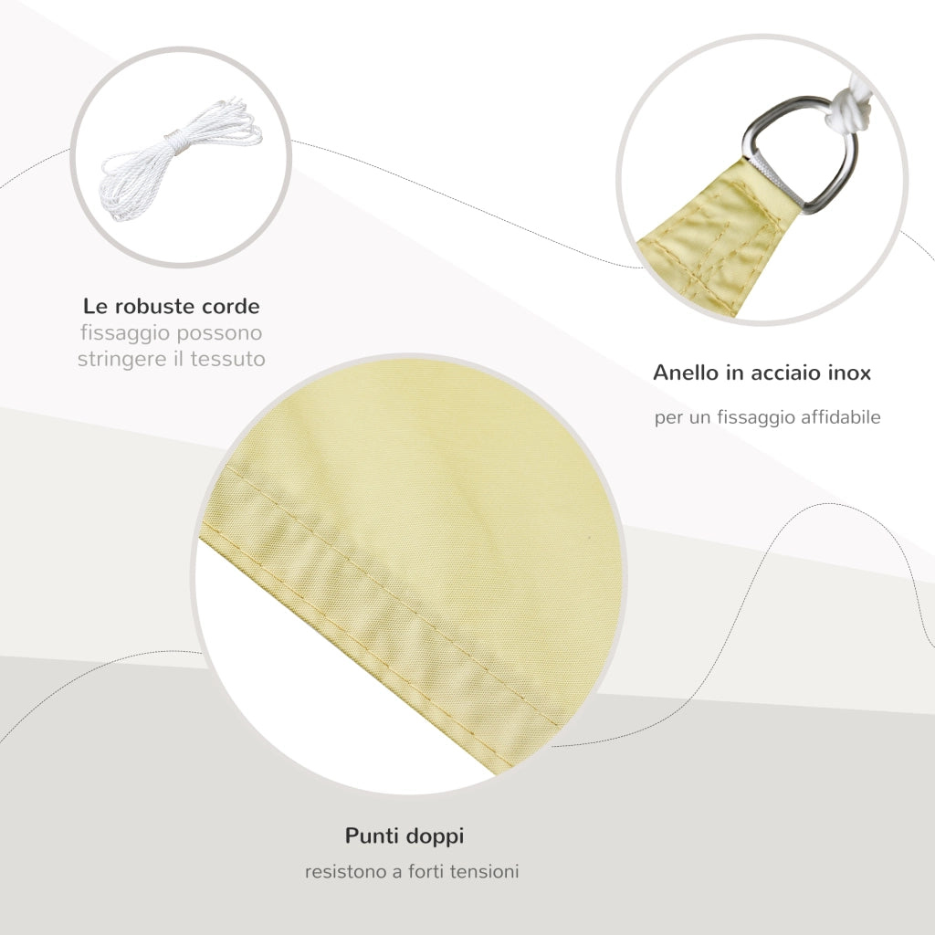 Parasole Tenda a Vela Triangolare ¨C Zephmum ¨C Gialla Poliestere 600x600x600 cm