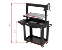 Barbecue a Legna e Carbone 80x46,5x21 cm BBQ Argentino in Acciaio Santa Maria Nero