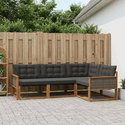 Set di divani da esterno 4 pz Naturale e Nero 3381388