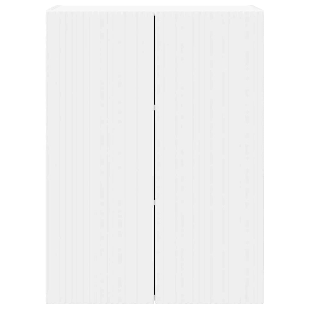 Mobile TV a parete dal design contemporaneo con pratico vano contenitore 59,5 x 31 x 80 cm legno composito bianco 02_0055030