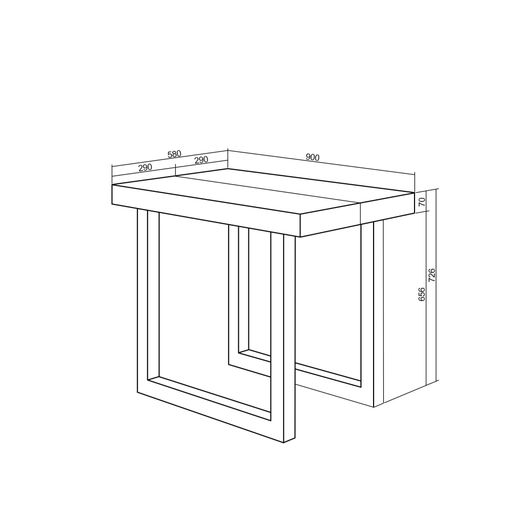 Consolle allungabile, 58 fino 140x90x73cm, Per 6 persone, Gambe in legno, colore Rovere e bianco RF2694