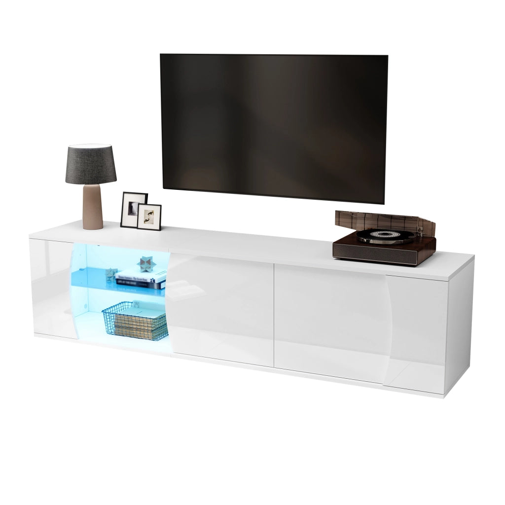 Cassettiera per TV Bianca in Truciolare Lunghezza 180 cm