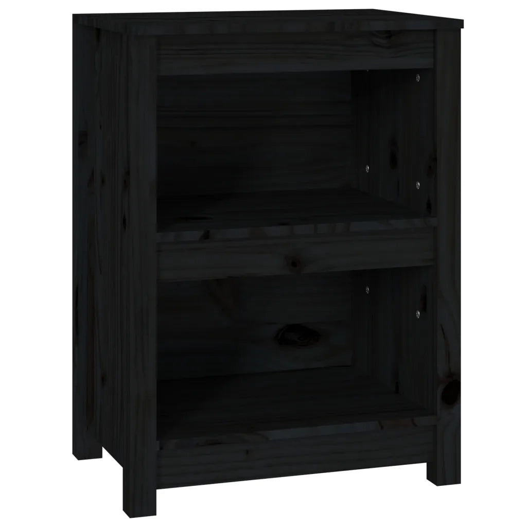 Libreria-Scaffale per Libri-Mobile di Stoccaggio Nera 50x35x68 cm in Legno Massello di Pino