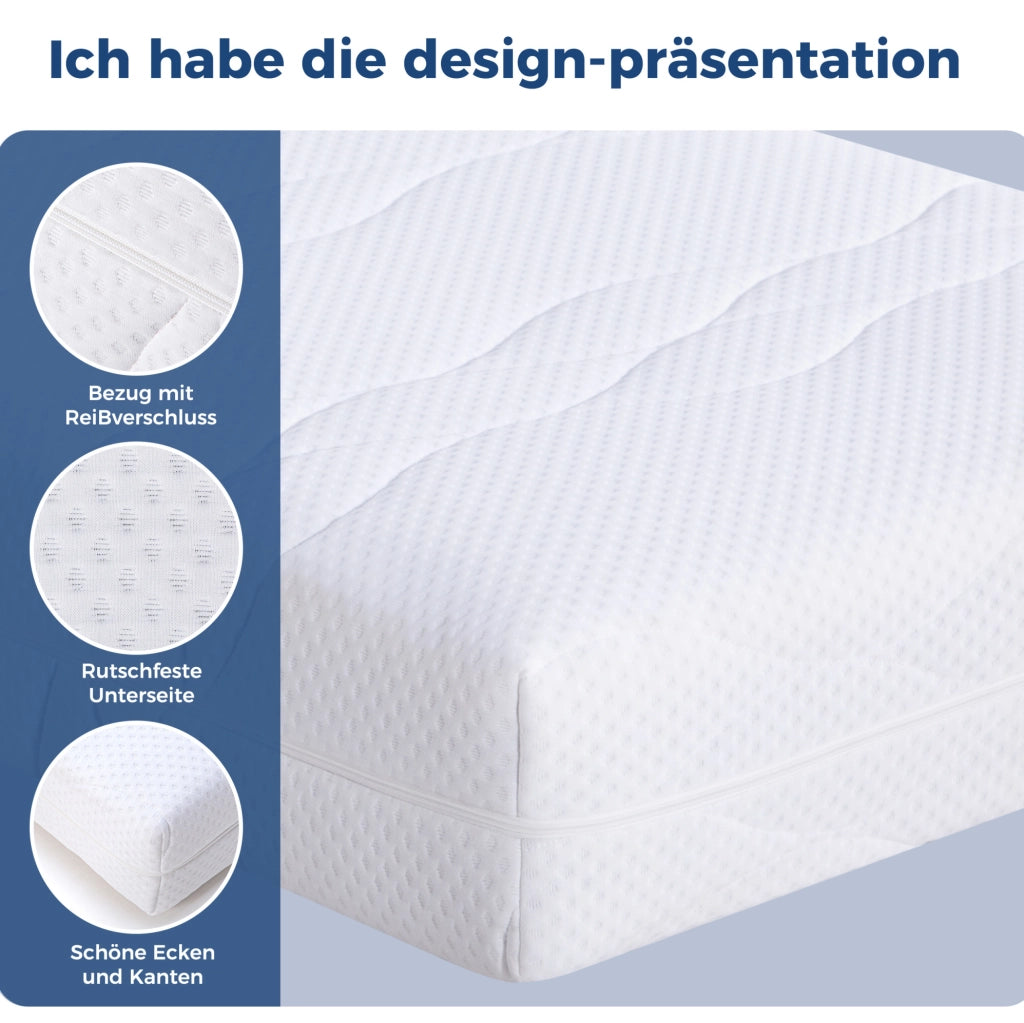 Materasso a molle e schiuma 7 zone H3/H4 bianco e grigio