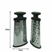 Trade Shop - Grattugia Manuale 2 Facce In Acciaio Inox Frutta Verdura Formaggio -