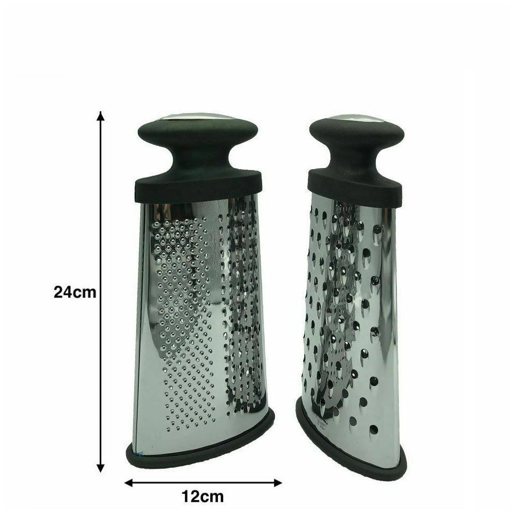 Trade Shop - Grattugia Manuale 2 Facce In Acciaio Inox Frutta Verdura Formaggio -