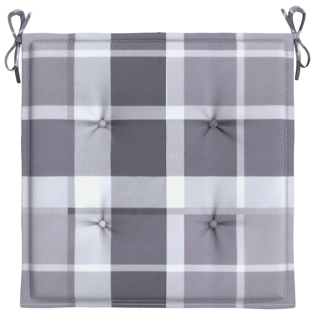 Cuscini Sedie Giardino 2 pz a Quadri Grigi 40x40x3 cm Tessuto cod mxl 41074