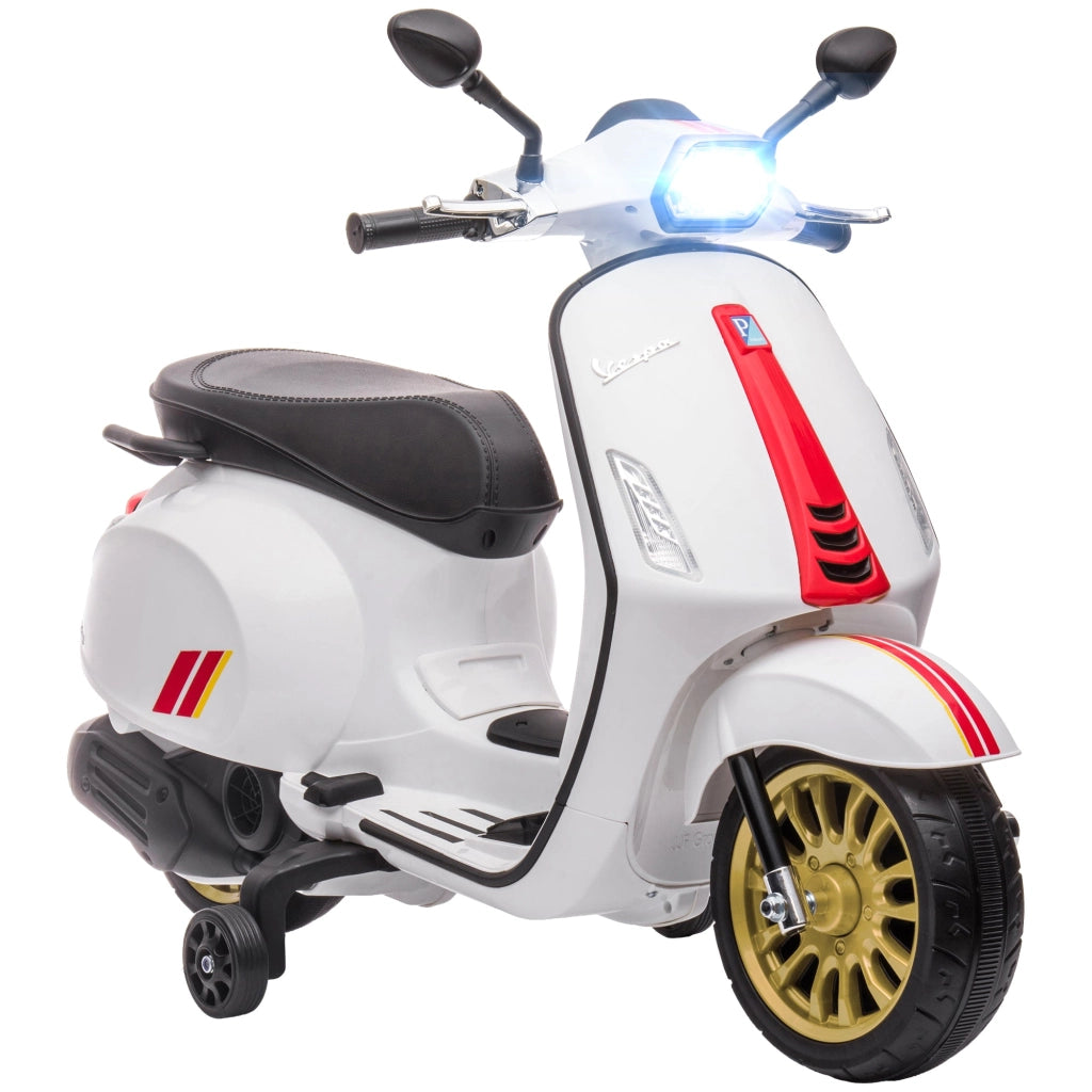 Moto Elettrica per Bambini Piaggio Vespa Sprint 12V con Rotelle Bianco