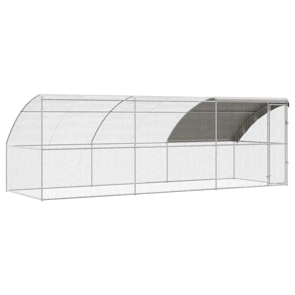 Gabbia per polli 3 pcs Argento 600 x 200 x 200 cm Acciaio e PE