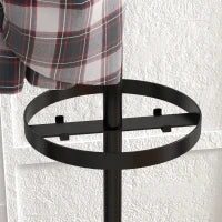 Appendiabiti da Terra con Portaombrelli e 8 Ganci a Disco in Metallo Ø34 x 177cm, Nero