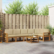 Set di divani da esterno con cuscino 7 pcs Naturale e Beige