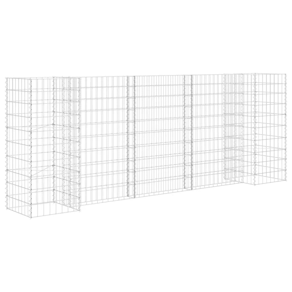 Gabbione Fioriera ad "H" in Filo di Acciaio 260x40x100 cm