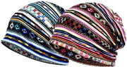 Cappelli da casa - Pannolino - Disegno geometrico - 2 pezzi - Cotone - 28 x 27 cm - Soffice e comodo - Foulard per la testa