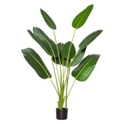 Albero di Banano Artificiale 160 cm ¨C zephmum ¨C Verde con Vaso e Foglie