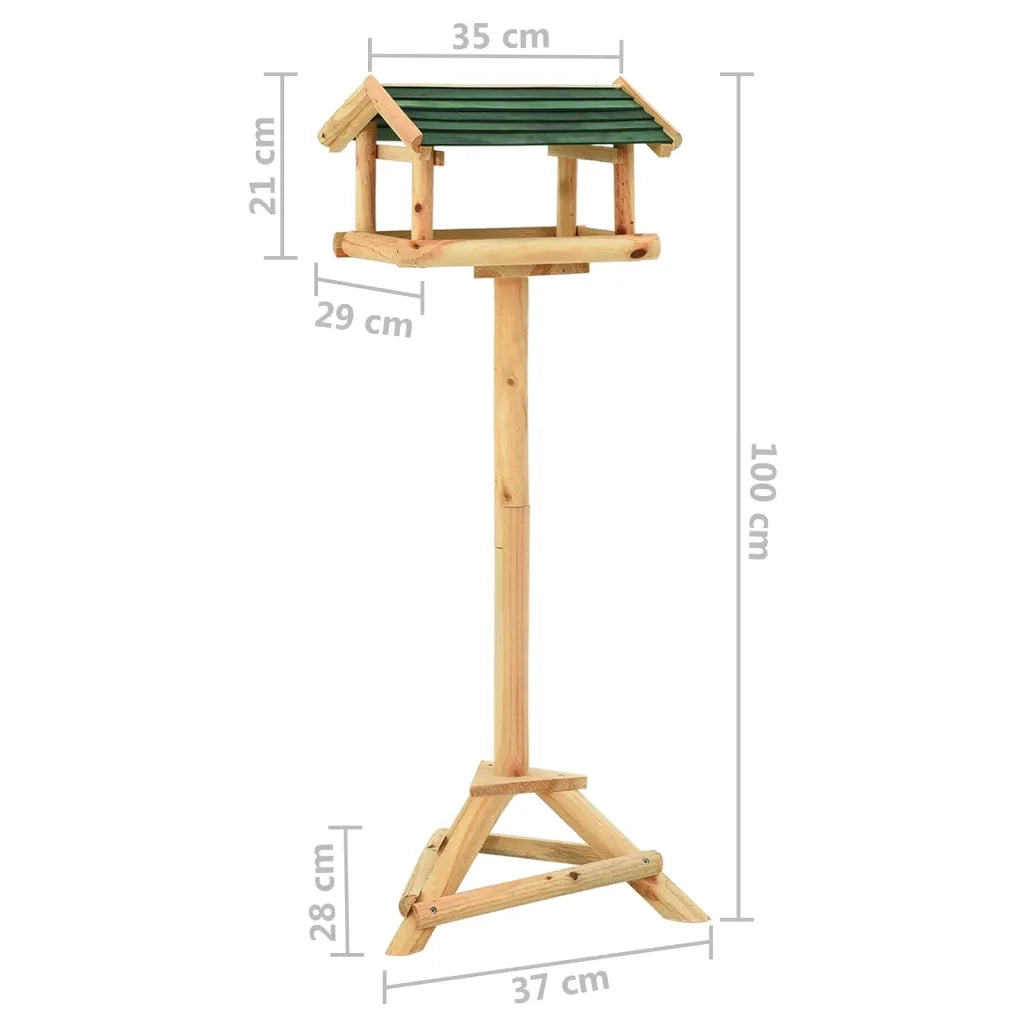 Mangiatoia Uccelli con Supporto 37x28x100 cm in Legno Abete CFW3666614