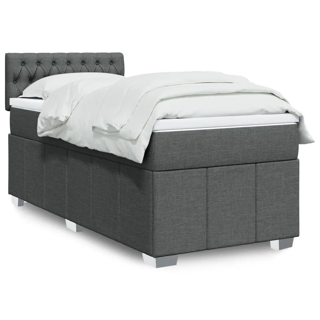 Giroletto a Molle con Materasso Grigio Scuro 90x200 cm Tessuto 3286959