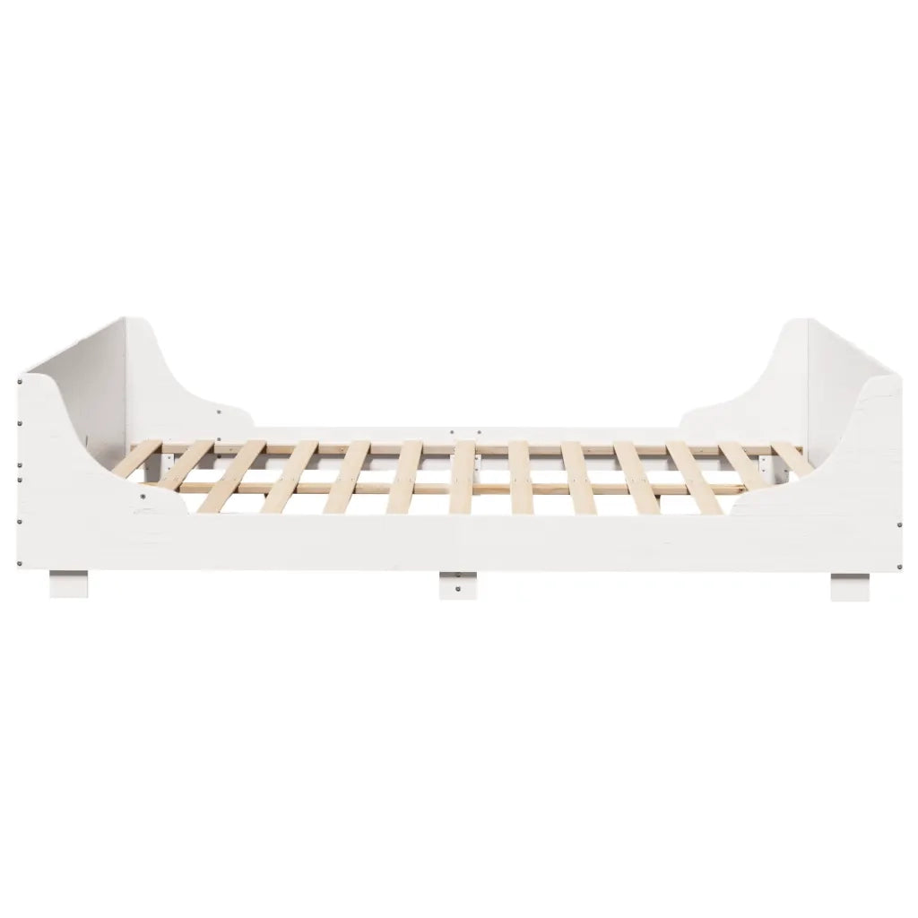 Letto senza Materasso Bianco 135x190 cm Legno Massello di Pino 3302289