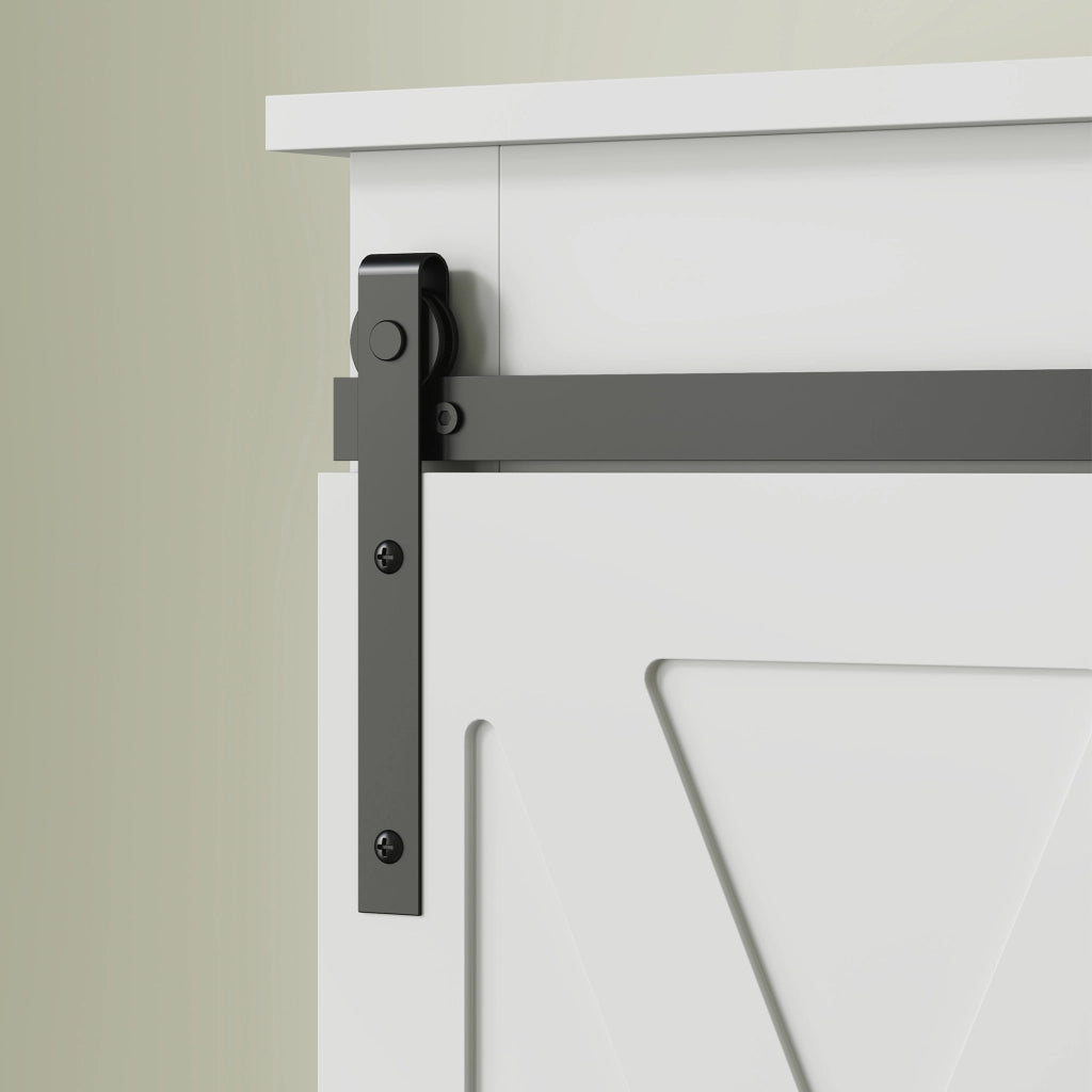 Mobile WC con porta scorrevole e 6 scomparti ¨C Zephmum ¨C Bianco
